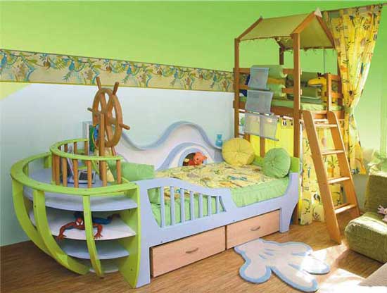 Интерьер маленькой детской комнаты - фото